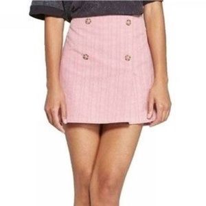 Pink Corduroy Mini Skirt